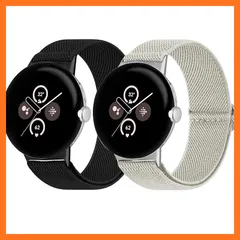 【新品】 [Wanme] 【2枚】弾性交換バンドGoogle Pixel Watch 3 41 mm/2/1対応 ナイロン 金属コネクタ 柔らかく 通気性があり 簡単取付 調節可能 軽量 0