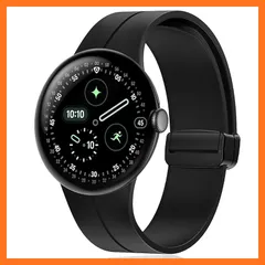 【新品】 [RicYeel] 磁気付き シリコンバンド Google Pixel Watch 4 45mm (2025) 対応 交換ベルト Pixel Watch 4 45mm マグネット付き 装着簡単 柔らかい ストラップ スポーツ 替えベルト (ブラッ 0