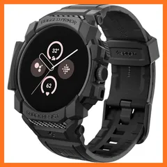 【新品】 [Spigen] Google Pixel Watch 3 45mm 一体型バンド ケース 耐衝撃 TPU カバー スポーツバンド 落下 衝撃吸収 耐久性 傷防止 ラギッド・アーマー・プロ ACS07599 (マット・ブラック) 0