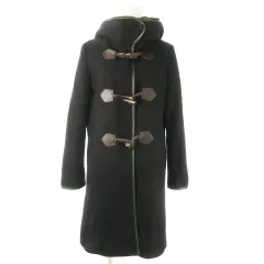 B&Y ユナイテッドアローズ BEAUTY&YOUTH ビューティー&ユース ダッフルコート ロング丈 フーディ トグルボタン 中綿ライナー付き パイピング ファー M 黒 ブラック /AO15 ■GY17