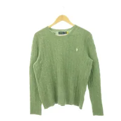 ポロ ラルフローレン POLO RALPH LAUREN 長袖ニット セーター ラウンドネック ロゴ ウール カシミア混 ボーイズ 男の子 XL 緑 グリーン /AH9 ■GY17