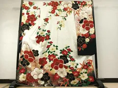 平和屋着物○豪華振袖 駒刺繍 草花文 暈し染め 金糸 金銀彩 正絹 逸品