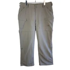 2Way！ノースフェイスThe North Faceナイロンカーゴパンツショーツハーフパンツ灰色グレーカーキロゴ刺繍アウトドアキャンプクライミングゴープコアvintageヴィンテージ51107