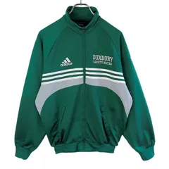 アディダスAdidasラグラントラックジャケットジャージDUXBURY VARSITY SOCCERサッカーチームロゴ刺繍グリーン緑ホワイト白グレー灰色スポーティスポーツレトロストリートvintageヴィンテージ51108