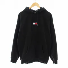 トミー TOMMY JEANS パーカー フーディー プルオーバー フリース 切替 ロゴ M 黒 ブラック 4500370837 /KU