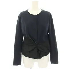 ランバンオンブルー LANVIN en Bleu ツイストリボンジャケット ノーカラージャケット 38 紺 ネイビー 3926206 /HNのサムネイル