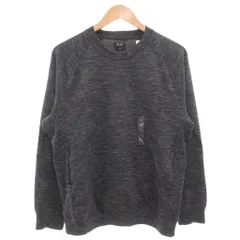 ユニクロ UNIQLO タグ付き ドライストレッチ スウェットシャツ トレーナー 長袖 クルーネック L 黒 ブラック 341-408153 /GV