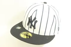 【中古】 NEW ERA メンズキャップ -- 59FIFTY New York Yankees NEW ERA -- 白 ホワイト 紺 ネイビー ロゴ