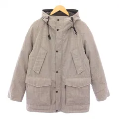 アクアスキュータム AQUASCUTUM ダウンジャケット アウター フード ショート丈 総柄 ウール 36 茶 ブラウン /BB