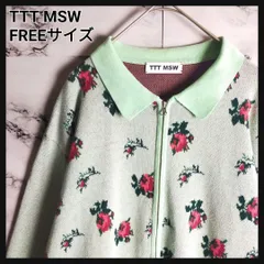 【希少】TTT MSW ジップニット F マルチカラー 総柄 ティーモダンストリートウェア カーディガン 幾何学 3D 個性的 ユニセックス 完売