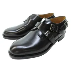 ヴァレンティノ ガラヴァーニ VALENTINO GARAVANI ロックスタッズ ダブルストラップ レザーシューズ イタリア製 革靴 黒 ブラック 43 約27cm 0608 ■GY17 ☆AA★のサムネイル