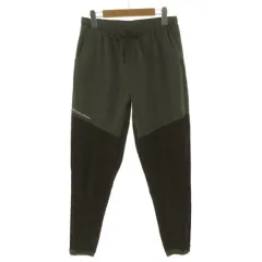 TIGORA by BEAMS DESIGN ランニング クォーター ロングパンツ コンビネーションパンツ TR-9P1223LP ロゴプリント ウエストゴム 裾ファスナー カーキ 黒 M