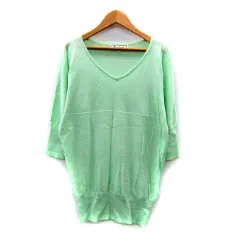 ロペピクニック ROPE Picnic ニット カットソー 七分袖 Vネック ドルマンスリーブ 無地 38 黄緑 ライトグリーン /SY44
