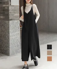 サロペットパンツ オールインワン 無地