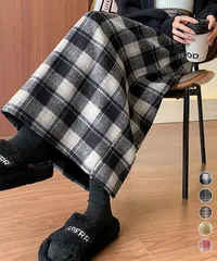 チェック柄タイトスカート バックスリット