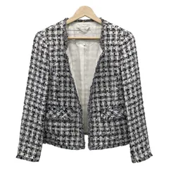 23区(ニジュウサンク) ジャケット サイズ40 M レディース - 白×黒 長袖/ツイード/秋/冬