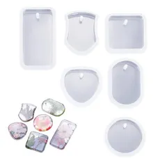 ホワイト PureSino レジン シリコン モールド レジンモールド シリコンモールド レジン ソフトモールド 丸 長方形 正方形 uvレジン シリコン モールド 石膏 樹脂 ピアス イヤリング ネックレス キーホルダー アクセサリー パーツ (ホワイト)