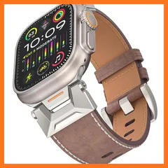【新品】 BinGeLi コンパチブル Apple Watch バンド 49mm 46mm 45mm 44mm 42mm アップルウォッチ スポーツ バンド 本革 レザー 交換用 高級ベルト 耐衝撃 防水 防汗メンズ Watch Ultra2/Ultra  0