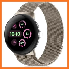 【新品】 [HinZann] ステンレス 交換用ベルト、Google Pixel Watch 4 41mm/3 41mm/2/1 対応しています、替え バンド マグネット、ミラネーゼループ、長さ調節 メッシュ 通気 スポーツバン Google Pixel  0