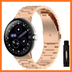 【新品】 [AiMaoo] バンド Google Pixel Watch 4 41mm (2025) 対応 交換バンド 男女兼用 金属ベルト 高級 サイズ調整可能 ビジネス風 ステンレス おしゃれ 調整工具付 Pixel Watch 4 41mm用 (ロー 1