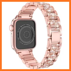 【新品】 LELONG Apple Watch用バンド 38mm 40mm 41mm Series 9 8 7 6 5 4 3 2 1 SE Ultra レディース キラキラ交換用ブレスレット iWatchバンド スパークルダイヤモンドラインストーン ステ 1