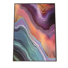 【B3サイズ（約36x51cm）】【lh-poster-1114】アゲートスライス メノウ マーブル 大理石 ポスター フレーム付き   パワーストーン ジュエリー 石 琥珀 カラフル