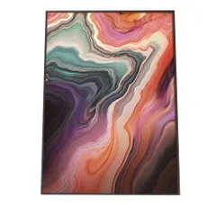 【A4サイズ(約21x30cm)】【lh-poster-1115】アゲートスライス メノウ マーブル 大理石 ポスター フレーム付き パワーストーン ジュエリー 石 琥珀 カラフル