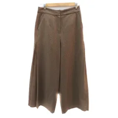 ナチュラルビューティーベーシック NATURAL BEAUTY BASIC ワイドパンツ アンクル丈 千鳥格子柄 L マルチカラー ベージュ /YK4 