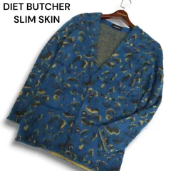 DIET BUTCHER SLIM SKIN ダイエットブッチャー スリムスキン 秋冬 モヘア★ レオパード柄 ニット カーディガン Sz.1 メンズのサムネイル