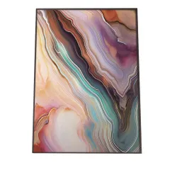 【A4サイズ(約21x30cm)】【lh-poster-1117】アゲートスライス メノウ マーブル 大理石 ポスター フレーム付き パワーストーン ジュエリー 石 琥珀 カラフル