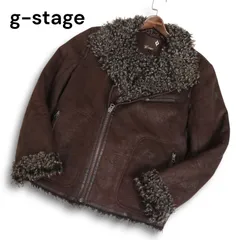 g-stage ジーステージ 秋冬 裏ボア★ フェイク ムートン ライダース ジャケット ブルゾン Sz.L メンズ
