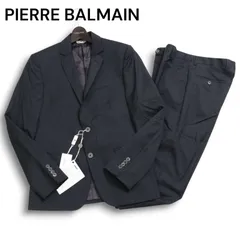 【新品 イタリア製】 PIERRE BALMAIN ピエール バルマン 通年★ ストライプ セットアップ スーツ Sz.46 メンズ 灰 ビジネスのサムネイル
