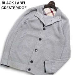 BLACK LABEL CRESTBRIDGE ブラックレーベル クレストブリッジ 秋冬 スタンドカラー ウール ニット カーディガン Sz.L メンズ