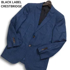 BLACK LABEL CRESTBRIDGE ブラックレーベル クレストブリッジ 御幸毛織 ストライプ テーラード ジャケット Sz.36R メンズ 紺