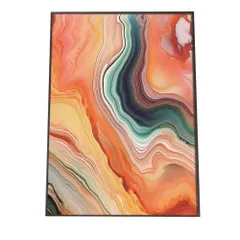 【A4サイズ（約21x30cm）】【lh-poster-1119】アゲートスライス メノウ マーブル 大理石 ポスター フレーム付き   パワーストーン ジュエリー 石 琥珀 カラフル