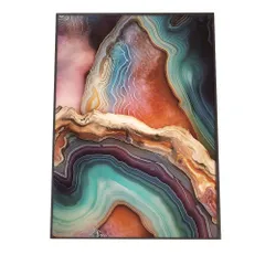 【B3サイズ（約36x51cm）】【lh-poster-1120】アゲートスライス メノウ マーブル 大理石 ポスター フレーム付き   パワーストーン ジュエリー 石 琥珀 カラフル