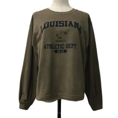 ニコアンド Niko and.. スウェット トレーナー プルオーバー クルーネック プリント 長袖 M 茶 黒 ブラウン ブラック