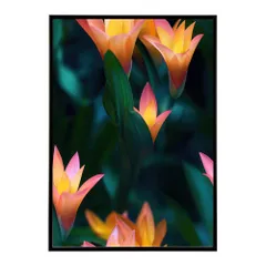 【B4サイズ（約25x36cm）】【lh-poster-11258】アーティスティックフラワー ポスター フレーム付き 花 絵画 アート 画家 名画 コンセプトアート 油絵 水彩画 絵具  インテリア雑貨 壁飾り 北欧風 アート 