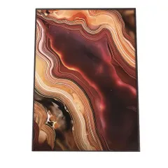 【A4サイズ（約21x30cm）】【lh-poster-1126】アゲートスライス メノウ マーブル 大理石 ポスター フレーム付き   パワーストーン ジュエリー 石 琥珀 カラフル