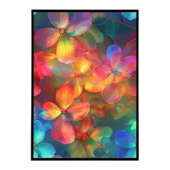 【A4サイズ（約21x30cm）】【lh-poster-11276】アーティスティックフラワー ポスター フレーム付き 花 絵画 アート 画家 名画 コンセプトアート 油絵 水彩画 絵具  インテリア雑貨 壁飾り 北欧風 アート 