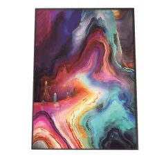 【B3サイズ（約36x51cm）】【lh-poster-1128】アゲートスライス メノウ マーブル 大理石 ポスター フレーム付き   パワーストーン ジュエリー 石 琥珀 カラフル