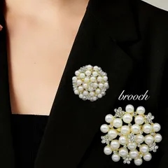 パール風 ブローチ ゴールド コサージュ フォーマル 卒業式 入学式 ビジュー 上品 華やか ストール留め バッグ 帽子 アクセント 年中使える 万能アクセサリー