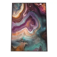 【A4サイズ（約21x30cm）】【lh-poster-1129】アゲートスライス メノウ マーブル 大理石 ポスター フレーム付き   パワーストーン ジュエリー 石 琥珀 カラフル