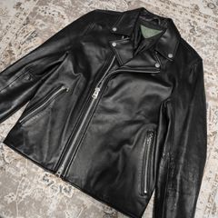 美品】タケオキクチ ダブルライダースジャケット ラムレザー 羊革 裏地