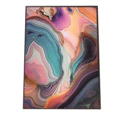 【A3サイズ（約30×42cm）】【lh-poster-1130】アゲートスライス メノウ マーブル 大理石 ポスター フレーム付き   パワーストーン ジュエリー 石 琥珀 カラフル