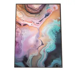 【B1サイズ（約73x103cm）】【lh-poster-1131】アゲートスライス メノウ マーブル 大理石 ポスター フレーム付き   パワーストーン ジュエリー 石 琥珀 カラフル