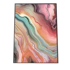 【B2サイズ（約51x73cm）】【lh-poster-1132】アゲートスライス メノウ マーブル 大理石 ポスター フレーム付き   パワーストーン ジュエリー 石 琥珀 カラフル