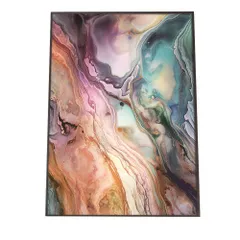 【A3サイズ（約30×42cm）】【lh-poster-1133】アゲートスライス メノウ マーブル 大理石 ポスター フレーム付き   パワーストーン ジュエリー 石 琥珀 カラフル