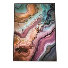 【A0サイズ（約84x119cm）】【lh-poster-1134】アゲートスライス メノウ マーブル 大理石 ポスター フレーム付き   パワーストーン ジュエリー 石 琥珀 カラフル