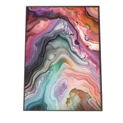 【A3サイズ（約30×42cm）】【lh-poster-1135】アゲートスライス メノウ マーブル 大理石 ポスター フレーム付き   パワーストーン ジュエリー 石 琥珀 カラフル